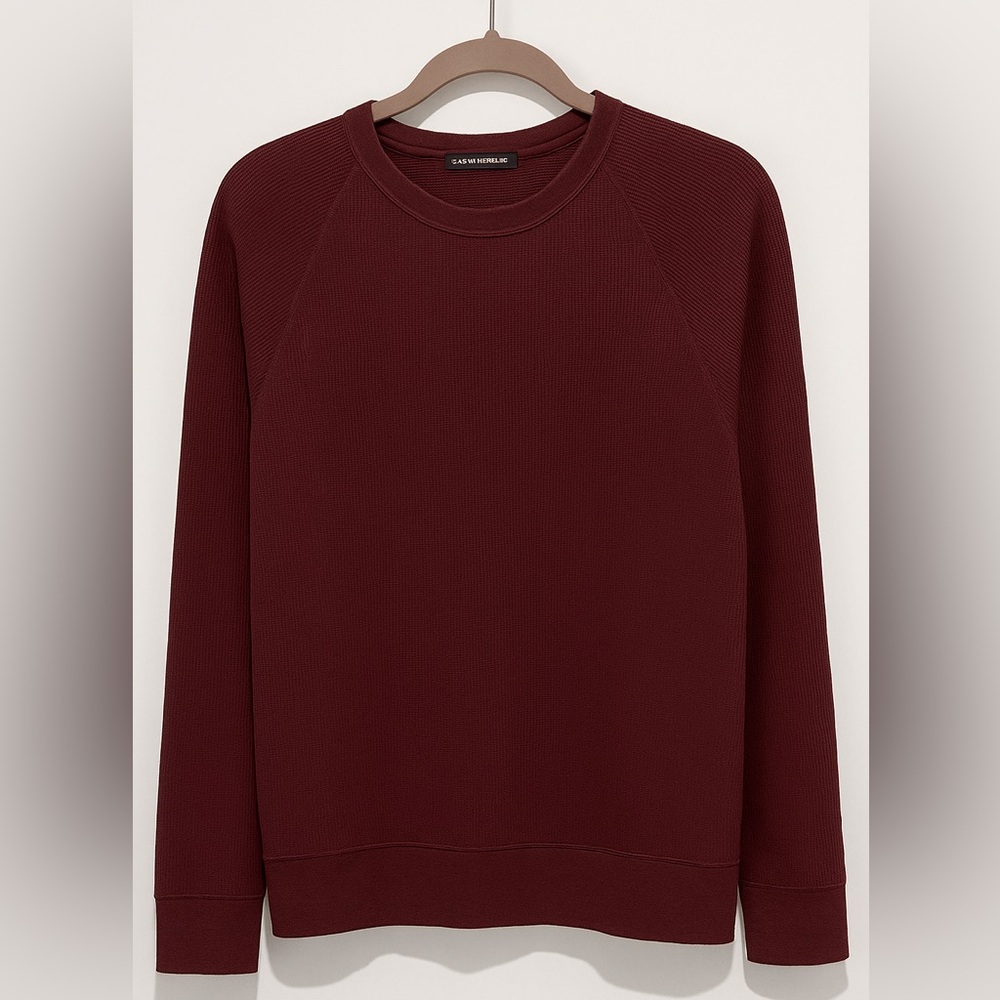 Alfani Men’s Merino Wool Blend Sweater – Size L – Burgundy